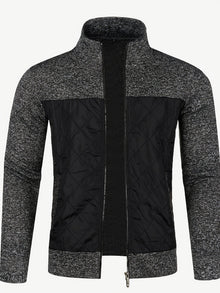 Grzegorz – Langärmelige Strickjacke Mit Reißverschluss – Dunkelgrau