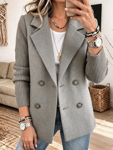 Winchell - Stylische Herbst Jacke Mit Gestrickten Ärmeln – Grau