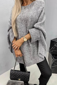 Oversized Strickpullover | Kuschelig & Lässig | Weiche Maschen – Grau