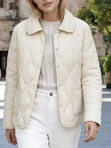 Laurelle - Elegante Und Schicke Locker Sitzende Wattierte Jacke – Weiß