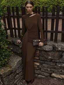 Abendkleid Lang Elegant Hochzeitsgast – Braun