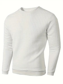 Beckham | Bohemian Plaid Langarm Pullover – Weiß