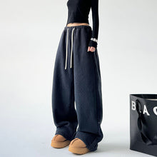 Damen-Baggy-Hose aus Plüschstoff - Novanne – Marineblau