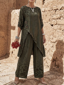 Gwynda - Soft-Touch-Set aus Oberteil und Hose – Grün