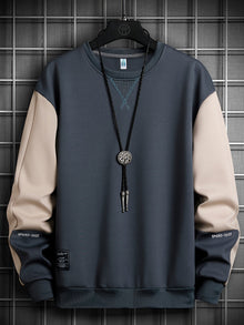 Lässiger Baumwolle Sweatshirt für Männer | Perfekt für den Alltag – Marineblau