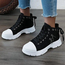 Damen High-Top Sneaker – Jeansblau mit Reißverschluss – Schwarz