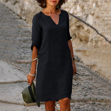 Sara - Elegantes, einfaches Kleid – Schwarz