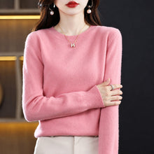 Erica - Bequemer Damenpullover mit Rundhalsausschnitt – Pink