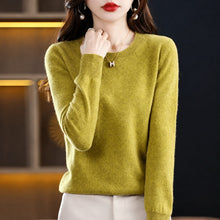 Erica - Bequemer Damenpullover mit Rundhalsausschnitt – Gold
