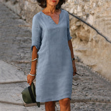 Sara - Elegantes, einfaches Kleid – Grau