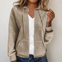 Kristel - Sweatjacke mit wabenartigem Muster – Khaki