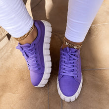 Marit - Komfortable Damensneakers – Lila / Weiß