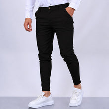 Arjun - Elegante und eng geschnittene Herren-Anzugshose – Reines Schwarz