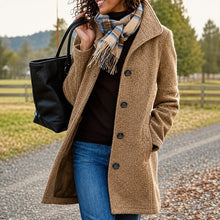 Harper - Warmer, mittellanger Mantel – Khaki