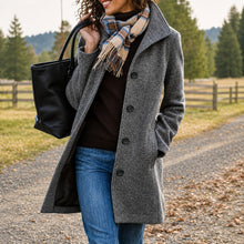Harper - Warmer, mittellanger Mantel – Dunkelgrau
