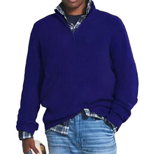 Charlton - Herrenpullover mit Reißverschluss für Wärme – Blau