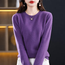 Erica - Bequemer Damenpullover mit Rundhalsausschnitt – Lila
