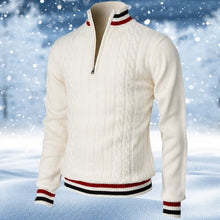Ralph - Eleganter Herrenpullover mit Reißverschluss – Weiß