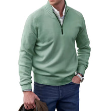 Gabriel - Komfortabler Herrenpullover mit Zipper – Grün