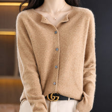 Ina - Eleganter Damenpullover mit Rundhalsausschnitt – Hellbraun