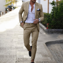 Mikael - Set aus Blazer und Hose – Beige