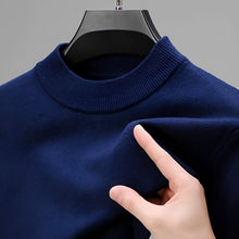 Giorgio - Bequemer Herrenpullover mit elastischem Bund – Cyan