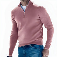 Ralph - Bequemer Herrenpullover mit Reißverschluss – Pink