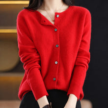 Ina - Eleganter Damenpullover mit Rundhalsausschnitt – Rot