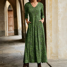 Sophie - Klassisches Damenkleid mit langen Ärmeln – Grün
