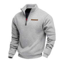 Grimm – Eleganter Pullover MIT Halbem Reißverschluss – Grau