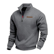 Grimm – Eleganter Pullover MIT Halbem Reißverschluss – Dunkelgrau