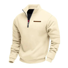 Grimm – Eleganter Pullover MIT Halbem Reißverschluss – Beige