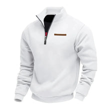 Grimm – Eleganter Pullover MIT Halbem Reißverschluss – Weiß