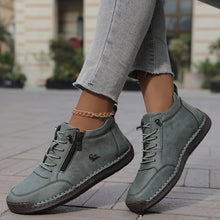 Bettina  | Damen Bequeme Schnürschuhe mit Reißverschluss – Grün