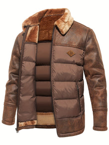 Warme Fleece Winter Jacke Für Herren | Ideal für Winter – Kaffee