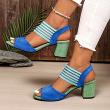 Aretha - Elegante Trendige Schuhe Mit Klobigem Absatz – Blau