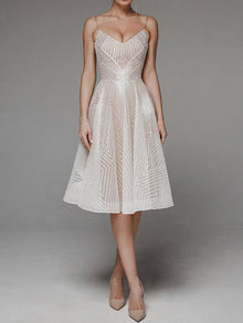 Elegantes A-Linien-Kleid | Spaghettiträger | Femininer Chic – Aprikose