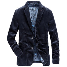 Cordblazer mit Knopfleiste – Emmett – Marineblau