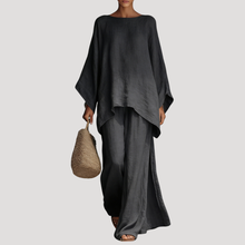 Anouk | Damen Zweiteiler Oversized Top Weites Bein – Dunkelgrau