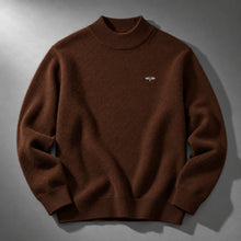 Slaven – Strick Pullover MIT Stehkragen – Dunkelbraun