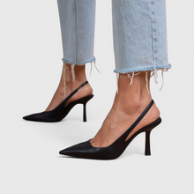 Bella | Orthopädische Absätze – Schwarzes Leder