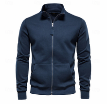 Aurelius | Herren Sweatjacke mit Stehkragen – Dunkelblau
