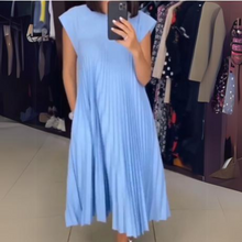 Nessa® | Leichtes und frisches Plisseekleid – Blau