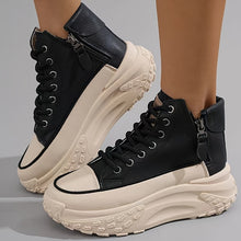 Lässige High-Top Plateau-Sneaker für Damen | Perfekt für lässige Tage – Schwarz