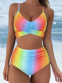 Ashley - Modernes 2-Teiliges Sommer-Bikini-Set – Regenbogen