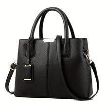 Elegante Handtasche | Strukturiertes Kunstleder | Vielseitiges Design – Schwarz