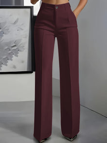 Orelisse - Hochtaillierte Wide-Leg-Hose – Rot