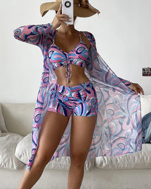 Lydia | 3-teiliges Bikini-Set mit Druck – Pink