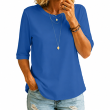 Uththara - Bequemes Kurzarm Hemd – Blau