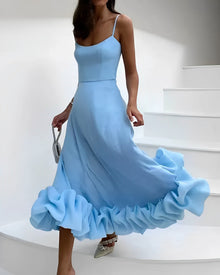 Tyronia - Trendiges Damen Party Midikleid – Blau